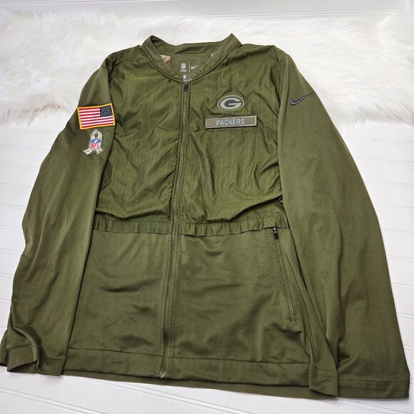 Nike Other - Nike Green Bay Packers Men's XXL 2XL Salute To Service Full Zip Light Jacket NFL